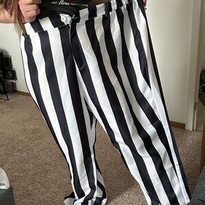 Black and White Striped Pants